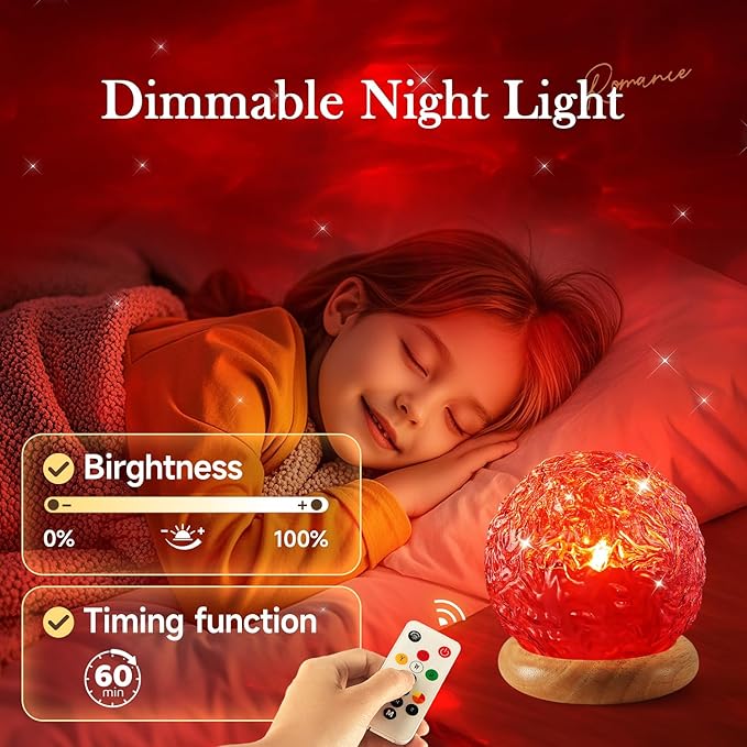 Mubarek Crystal Light Projector, 216 Modes Mood Lighting for Bedroom, Remote & USB Control Room Lights for Bedroom, Ambient Lighting Aesthetic Room Decor for Teen Girls Gifts, Christmas Gifts for Kids