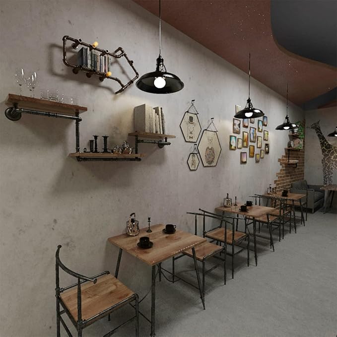 31"×157" Wide Thick Light Grey Concrete Wallpaper Peel and Stick Faux Waterproof Gray Concrete Cement Contact Paper Vinyl Wrap Industrial Textured Tile Sticker for Kitchen Bedroom Garage Walls