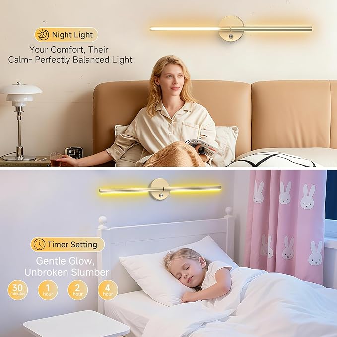 Battery Operated Wall Sconce Set of Two:Wireless Magnetic Wall Lights with Remote, 360°DIY Rotatable 5CCT Dimmable with Timer,,RGB Cordless Wall Gold Sconces Decor for Vanity Bedroom Hallway10000mAh