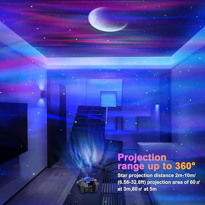 Cadrim Star Projector with Bluetooth Speaker Remote, Galaxy Projector Northern Lights Aurora Projector with Moon Star, Night Light Projector for Bedroom, Home Theater, Kids Adults Game, Room Parties