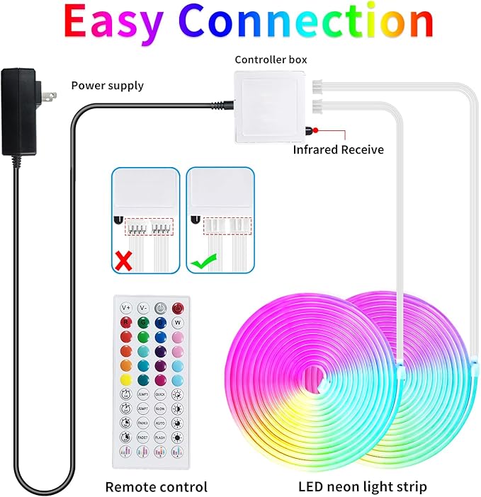 100ft LED neon Lights with Remote APP Control IP65 Waterproof Flexible Neon LED Strip Lights 24v RGB LED neon Rope Lights for Bedroom Room Outdoors Decor（2 Rolls of 50ft