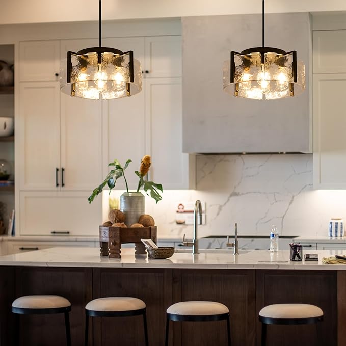 Black Chandelier for Dining Room Light Fixture, 4 Light Entryway Light Fixture, Adjustable Pendant Lights Kitchen Island Modern Farmhouse Kitchen Foyer Chandelier for Entryway, Bedroom, Bathroom