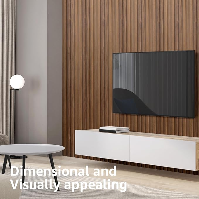 Art3d Slat Wall Panels, WPC Soundproof 3D Wall Paneling for Interior Wall Decor, TV Background, 8-Pack 96 x 6 in. Teak