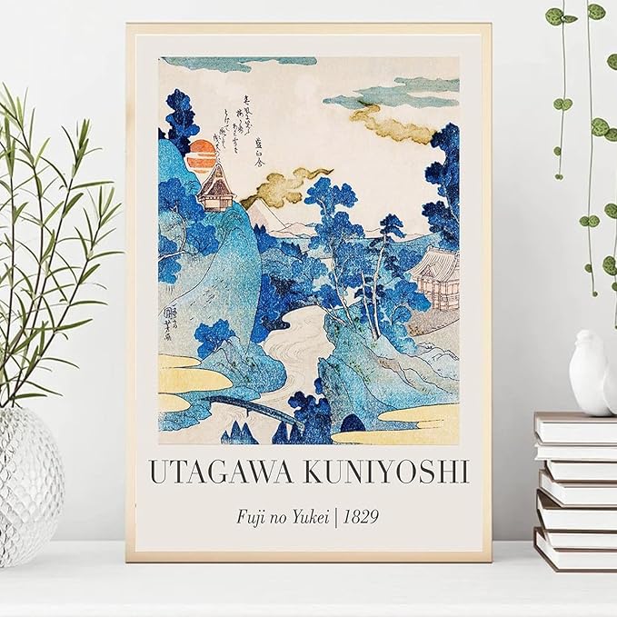 OZCONO Utagawa Kuniyoshi Fuji no Yukei Art Print, Japanese Landscape Wall Decor, Gallery Quality Giclee, UV Resistant Ink (14L x 11W)