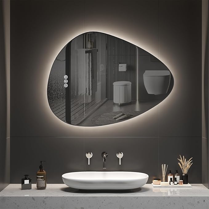 Led Mirror for Bathroom, 30"x 40" Bathroom Vanity Mirror with Lights, Human Body Sensing, Anti-Fog, 3 Colors and Dimmable, Backlit Light Up Bathroom Mirror Wall Mounted.