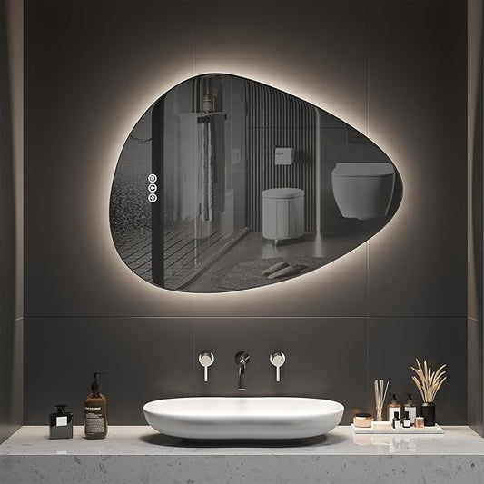 Led Mirror for Bathroom, 30"x 40" Bathroom Vanity Mirror with Lights, Human Body Sensing, Anti-Fog, 3 Colors and Dimmable, Backlit Light Up Bathroom Mirror Wall Mounted.