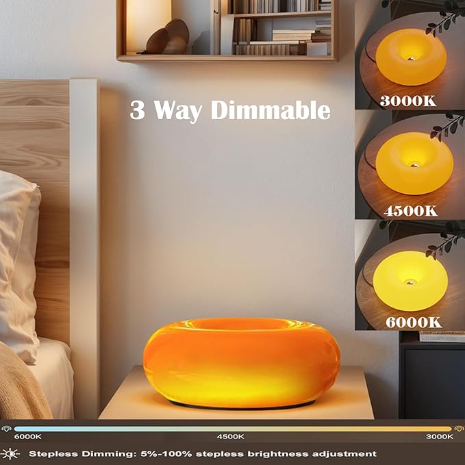 Creative Design Atmosphere Donut Lamp, Plug- in Bedsided Wall Sconce Or Ambient Lighting, Modern Orange Donut Light for Warm Decoration,Cute Table Light for Children's Room Or Living Room
