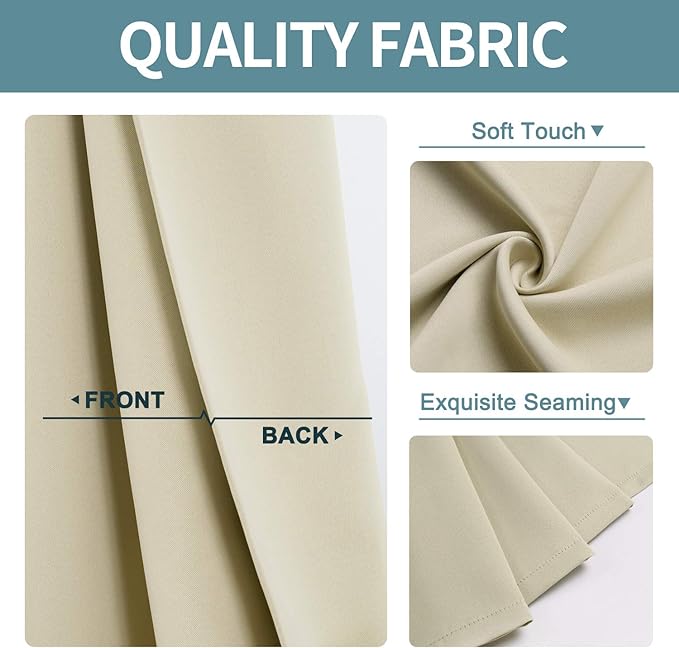 ChrisDowa Blackout Door Curtains for Doorway Privacy, Grommet Closet Curtains for Bedroom Closet Door, Thermal Insulated Temporary Doorway Cover Room Divider Drapes (1 Panel, Beige, 34 x 80 Inch)