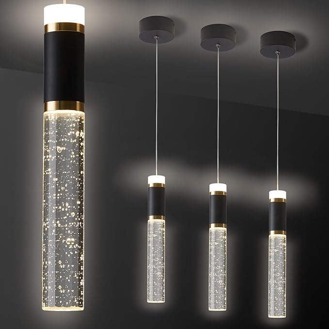 3-Light LED Pendant Light Modern Chandelier Hanging Chandelier Light Fixtures Adjustable Modern Led Pendant Ceiling Light Fixture for Kitchen, Island,Dining Room,Bedroom