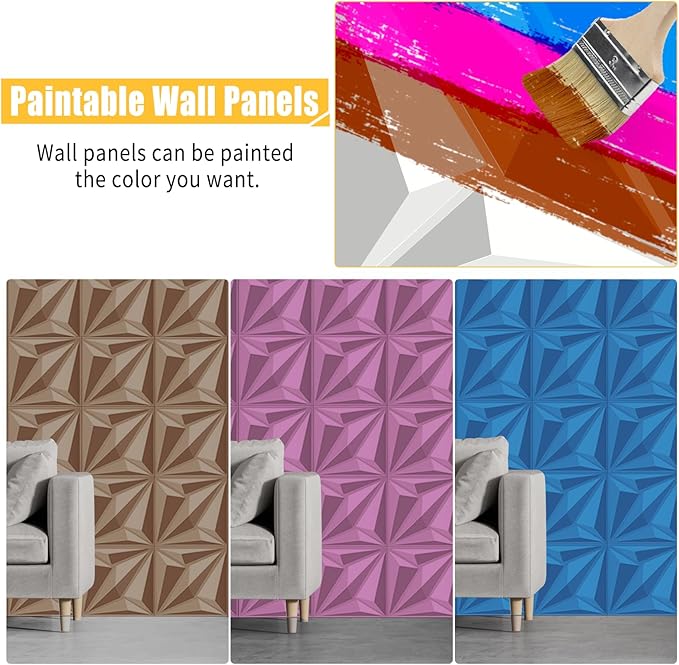 33 Pack 3D Wall Panels Peel and Stick Accent Wall Panels (Chalk)