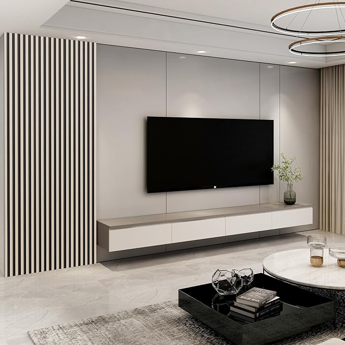 Art3d 8-Pack WPC Wood Slat Wall Panel for Interior Décor, 3D Wood Fluted Acoustic Paneling for Living Room Bedroom Home & Office Accent Wall Decor - 96 x 6 Inch Oak