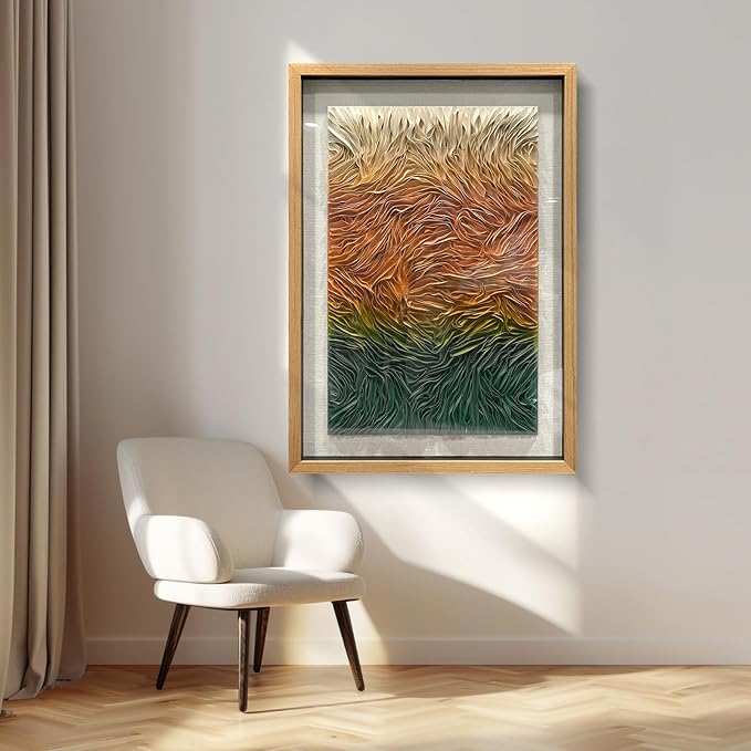 BrightA Textured Colorful Wall Art Handmade Leather Large Artwork Large Wall Art for Living Room Bedroom Hallway Wall Decor 39.4"x59"