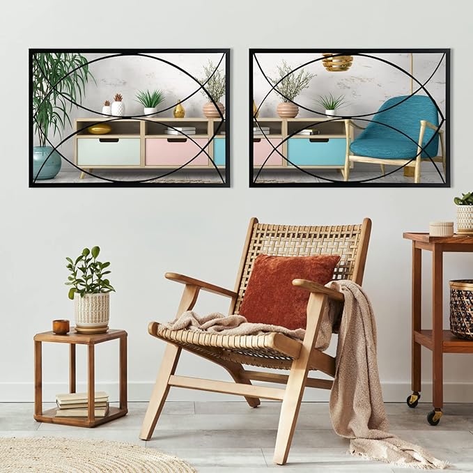 Black Rectangle Mirror, Farmhouse Decorative Wall Mirror for Entryway, Living Room, Bedroom, Hallway, Fireplace, Accent Wall Decor (Black2, 39'' x 27'')