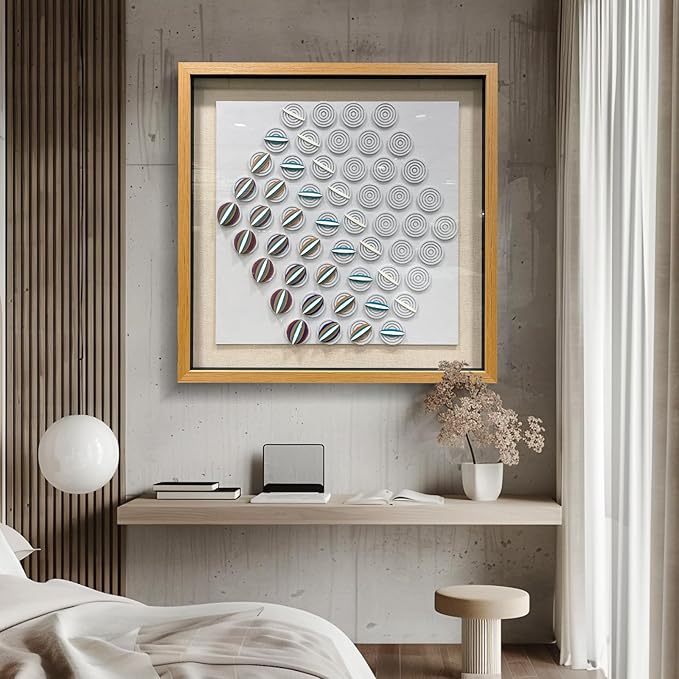 LIUZEYUE - Modern 3D relief artwork living room office room wall decoration 59"x59" blue+orange+white