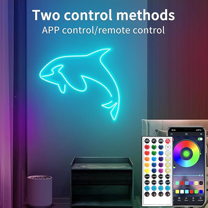 50ft Led Neon Rope Lights,Control with App/Remote,Flexible Led Rope Lights IP67 Outdoor RGB Neon Lights Waterproof,Music Sync Color Changing, led Lights for Bedroom Indoor