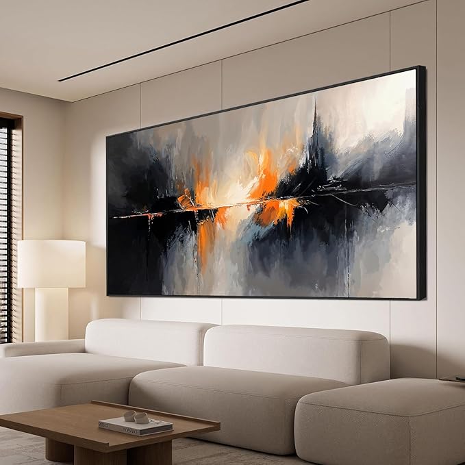 Abstract Wall Art Decor Black And White Wall Art Oversized Framed Wall Art Prints Art Work for Wall Decor Large Modern Wall Art Decor Abstract Canvas Art Bedroom Office Decorations 29" X 58"