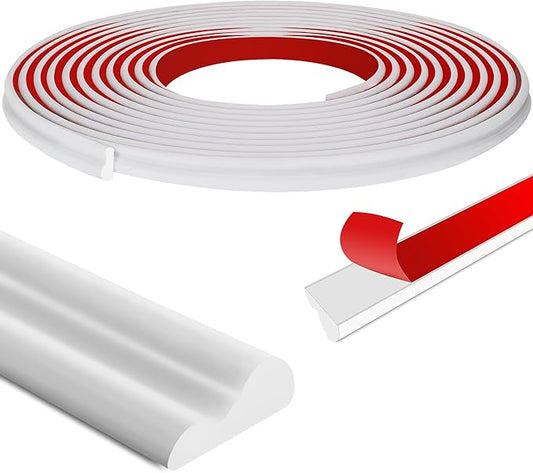 moonoom 20 Ft x 0.9''Wall Decoration Molding Trim,Self-Adhesive 3D Chair Rail Panel Molding, Flexible DIY Wall Trim for Wall Mirror Window Frame and Home Decoration