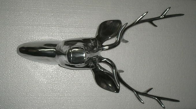 Large Deer Head Metal Wall Mount Sculpture Skull Deer Head Sculpture Unique Figurine Statue Wall Mount A Excellent Item For Home | Office | Restaurant Decorations