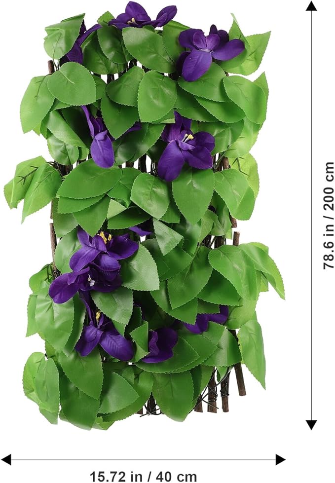 Artificial Green Plant Fence Small Lifelike Leaf Wall Privacy Screen Outdoor Balcony Garden Trellis Decorative Faux Leaf Panel Cloth