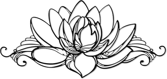 Lotus Wall Art - Zen Wall Decor with Intricate Mandala Design, Spiritual Lotus Flower Decor for Home, Metal Wall Art Sculpture Measuring Ideal for Yoga Meditation and as a Gift for Yoga Lovers