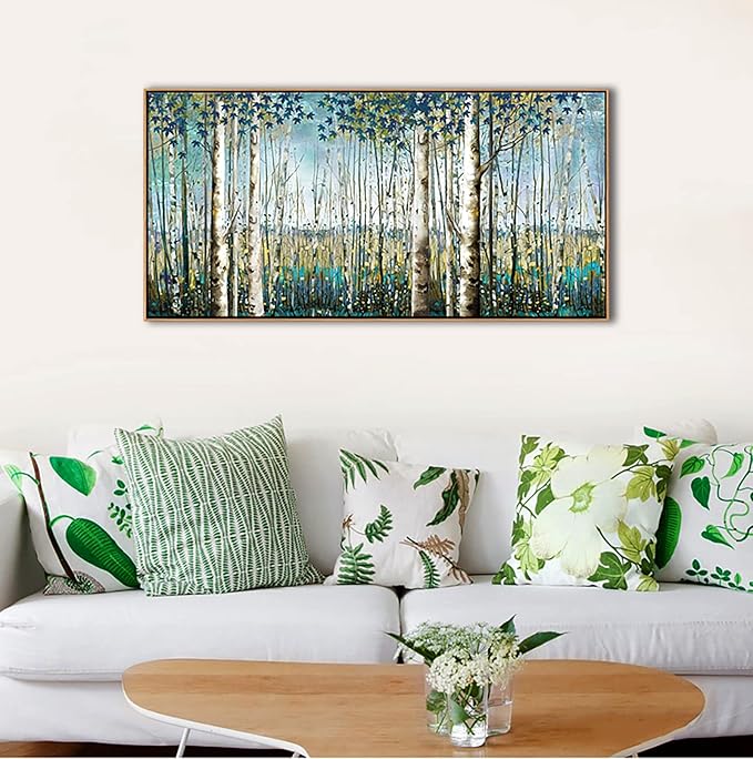 Nature Wall Art Forest Art Canvas Wall Decor Green Tree Canvas Print Artwork Decor for Living Room Landscape Pictures for Bedroom Home Office Decorations 20×40IN