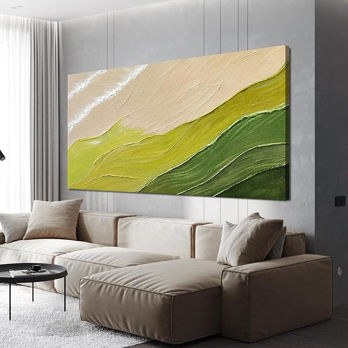 AIXMGSJS Abstract Wall Art Decor Abstract Canvas Art Wall Decor Modern Green Wall Art Prints Large Minimalist Wall Art Pictures for Living Room Large Artwork for Walls Bederoom Office Decor 29" X 58"