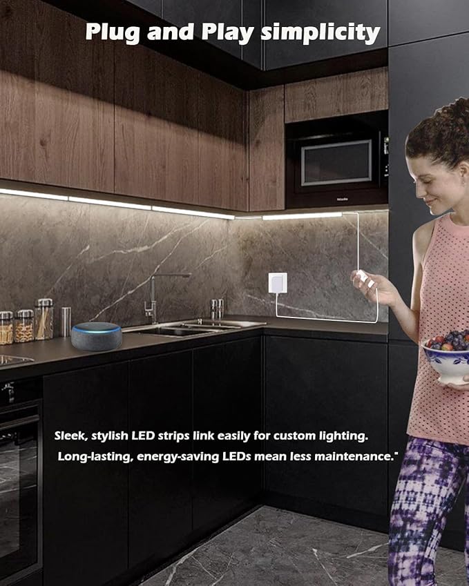 Cefrank Cabinet Lighting 6-Pack 12 inch Seamlessly Linkable Strip Light Bars for Cabinet, Kitchen, Shelf, Workbench, Cupboard Lighting, 1200 Lumen Cold White 6000K