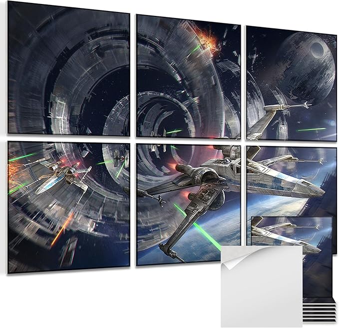 Art Acoustic Panels, 72"x48"x0.4" Sound Absorbing Panels,Better Sound Panels than Soundproof Foam,Self adhesive Soundproof Wall Panels for Recording Studio, Star Wars