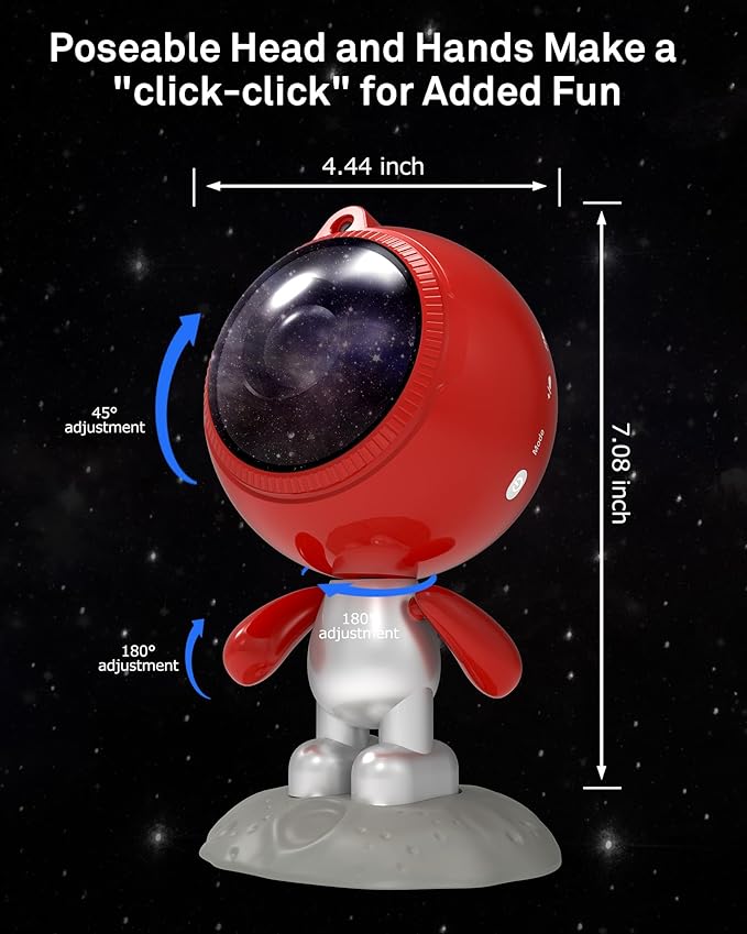 AIRIVO Astronaut Galaxy Projector, Star Projector for Bedroom, Robot Galaxy Projector Night Light for Kids, Bluetooth Speaker Ceiling Projector, Room Decor Gifts for Adults, Teens, Christmas