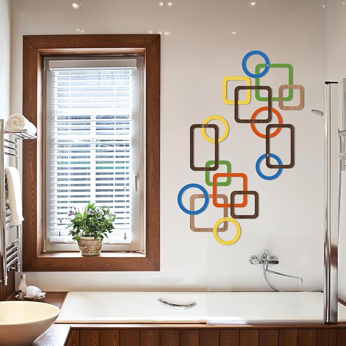 2 Pcs Metal Abstract Wall Decor, Minimalist Lines Wall Hanging Art Painting, Modern Geometric Black Wall Sculpture Suitable for Home Office, Hotel Living Room, Bedroom and other Home Decoration