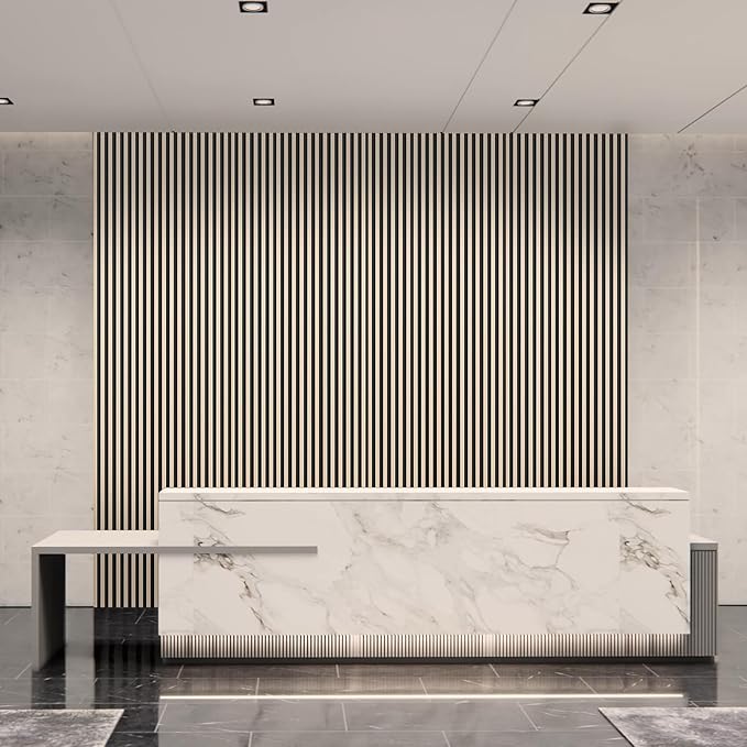 Art3d 8-Pack WPC Wood Slat Wall Panel for Interior Décor, 3D Wood Fluted Acoustic Paneling for Living Room Bedroom Home & Office Accent Wall Decor - 96 x 6 Inch Oak