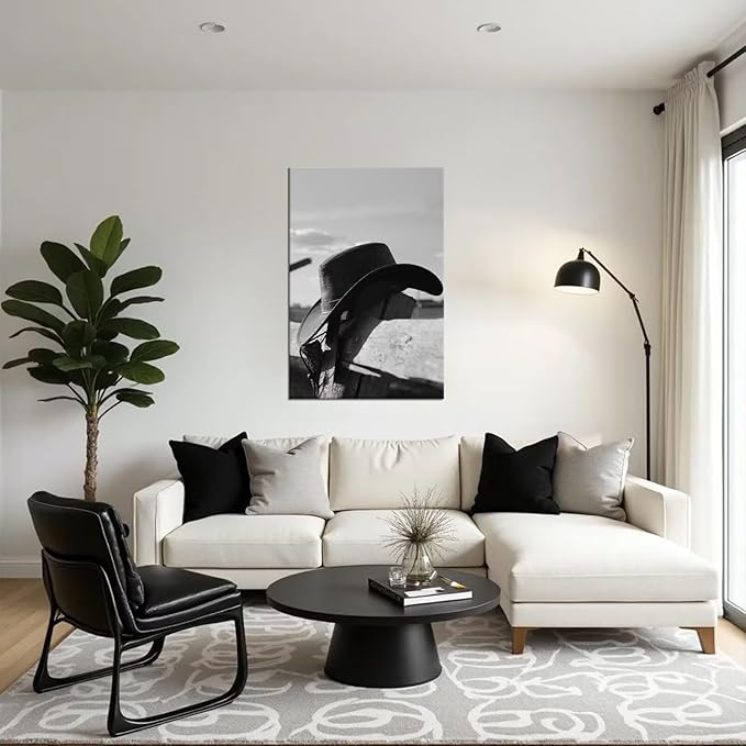 Cowboy Hats Pictures Wall Art for Bedroom Living Room Office Home Decortion Prints Framed(18L" x 24W")