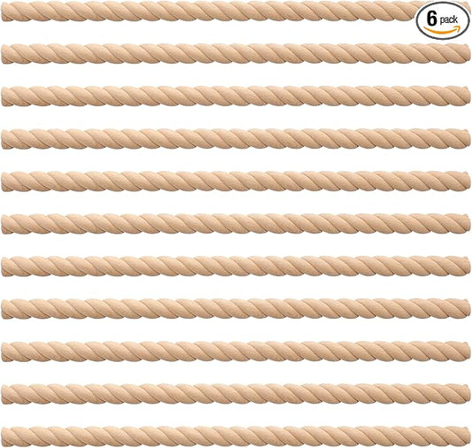 Nuanchu 12 Pcs Unfinished 3D Decorative Wood Trim Molding 15.75inch Decorative Wood Molding Cute DIY Trim for Home Wall Cabinet Shelf Window Door(Twist,18mm)