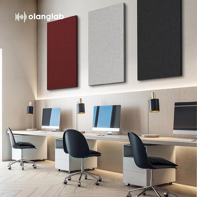 Olanglab Acoustic Panels 2 Pack, 48''x24'' Large Sound Panels, Fabric Wrapped Sound Proof Foam Panels for Walls, Sound Absorbing Panels for Recording Studio Acoustical Treatments (Burgundy)