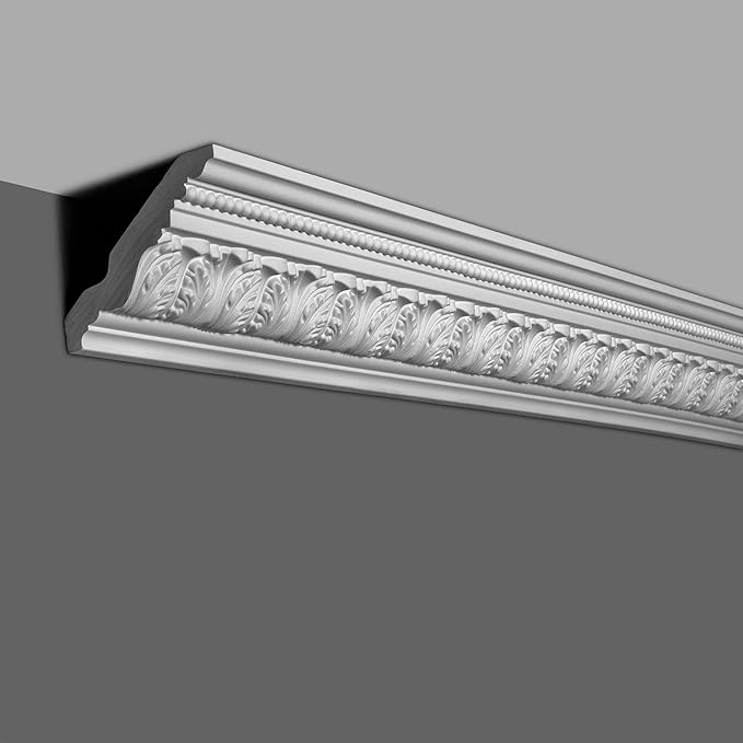 6in Face x 3-3/4in H x 4-3/4in Proj, Primed White Polyurethane, Crown Moulding, 94-1/2in Long Pro Pack, 2 Pack