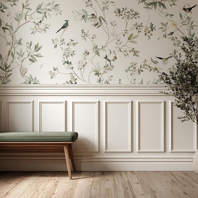 6 Sets Peel and Stick Wall Molding Kit, 12''x24'' Premade Wainscoting Accent Panels for Interior Wall Trim, Easy DIY Moulding Decor