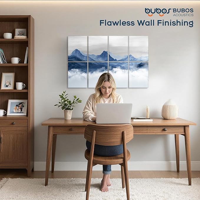 BUBOS 8 Pack Art Acoustic Panels Soundproof Wall Panel,47.2X31.4 Inches Sound Absorbing Panel,Self-adhesive Decorative Acoustical Wall Panels, Acoustic Treatment for Ceiling Home Office（Abstraction02）