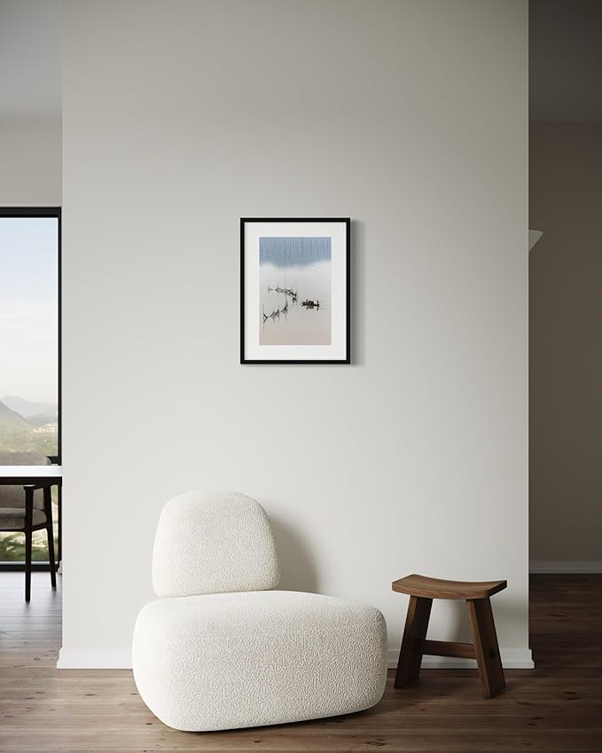 Oriental Beauty: Stunning Feng Shui Landscape Wall Art Vertical Prints for Home Decor in 3 Sizes (Tranquil Fishing: Reflections on a Serene Waterway, 24" x 36", Oriental Beauty)