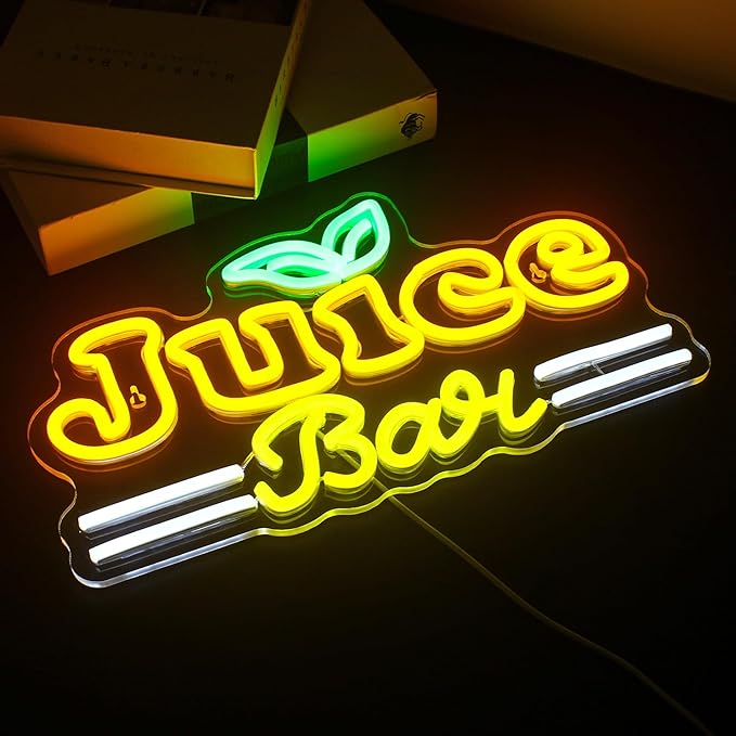 Looklight Juice Bar Neon Sign Bar Signs Neon Sign for Room Neon Light for Wall Led Neon Signs Connectivity Led Neon Signs for Bar Signs Juice Shop Party Home Decoration Bedroom Decor