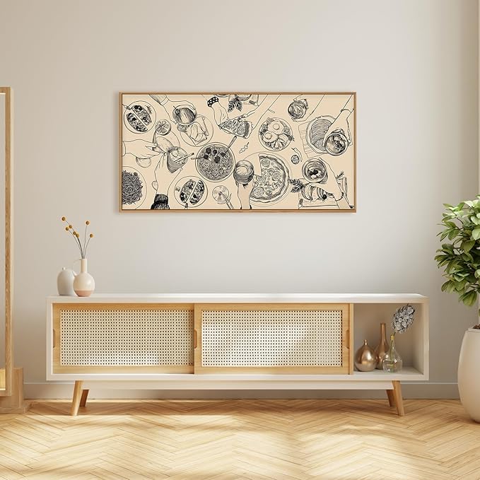 Ausril Cheers Bar Wall Art Framed Canvas Set - Vintage Drink Cocktail Painting, Modern Party Decor, Abstract Friend Pub Prints for Kitchen, Dinning Room, Restaurant, Living Room, Bar - 20x40 Inch