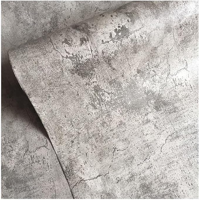 BAYYA Cement Grey Contact Paper Concrete Peel and Stick Wallpaper Industrial Style Self Adhesive Paper Waterproof Removable Decorative Paper Vinyl Film Furniture Stickers for Bathroom Kitchen Cabinets