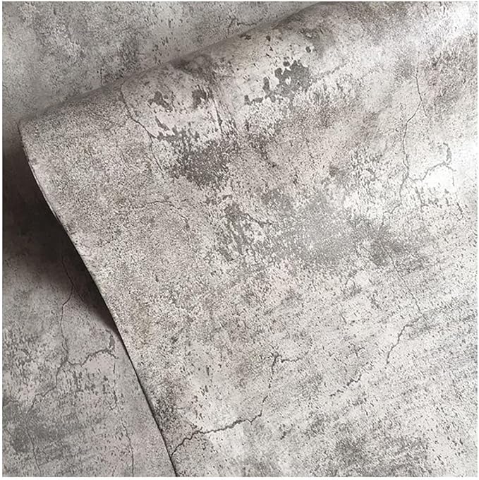 BAYYA Cement Gray Contact Paper Concrete Peel and Stick Wallpaper Industrial Style Self Adhesive Paper Waterproof Removable Decorative Paper Vinyl Film Furniture Stickers for Bathroom Kitchen Cabinets