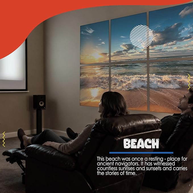 Art Acoustic Panels, 72"x48"x0.4" Sound Absorbing Panels,Better Sound Panels than Soundproof Foam,Self adhesive Soundproof Wall Panels for Recording Studio, BEACH