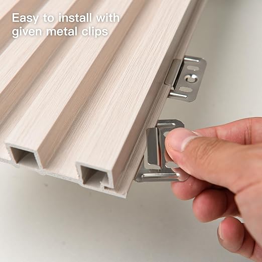 Art3d 8-Pack 96 x 6in. WPC Acoustic Slat Wall Panel for Modern Interior Decor, TV Background, Living Room, White Ash