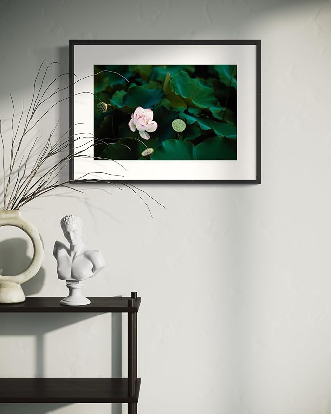Oriental Beauty: Stunning Feng Shui Landscape Wall Art Prints for Home Decor in 3 Sizes (Serenity of a Lotus Blossom, 12" x 18")