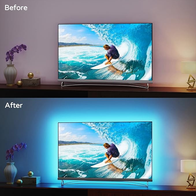 Led Lights for TV 82 85 86 90 95 Inches,21Ft TV Led Backlight for TV Home Theater Ambient Lighting Gaming Decor, Room Decor,Easy-Bending Design TV Lights, USB Powered TV Lights