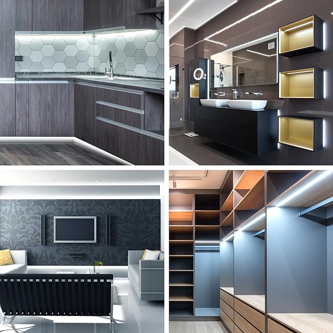 16.4ft COB LED Strip Lights 6000K White Dimmable DC 24V Flexible LED Tape Light for Bedroom, with Remote and app Control LED Light Strip,for DIY Home Decoration