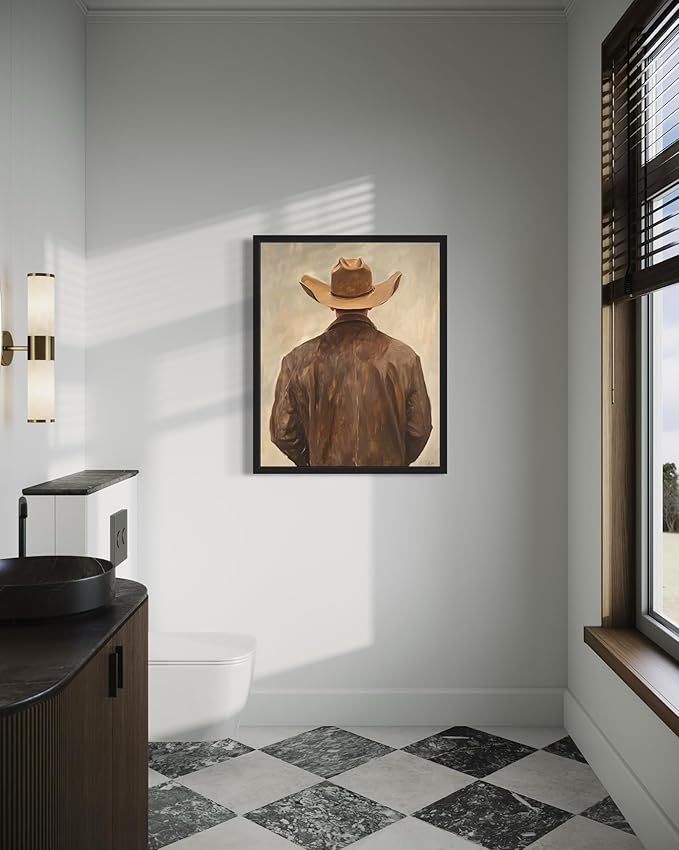 Cowboy Art Print Poster Wall Art, Western Country Farmhouse Wild West for Bedroom, Bathroom, Living Room Art Decor 58 (Cowboy, 11 x 14 inches, Unframed)