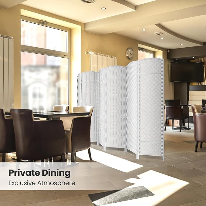 6 Panel Room Divider,6Ft Folding Privacy Screen,Tall - Extra Wide Foldable Panel Partition Wall Divider with Diamond Double-Weaved Hand-Woven Design Room Screen Divider
