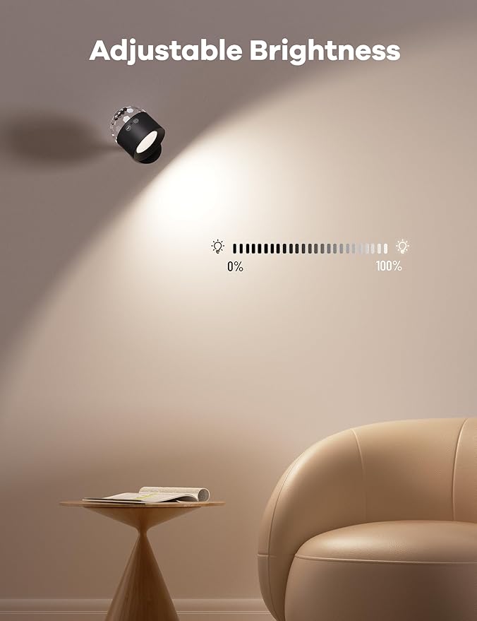 Joyzy Dynamic Wall Light Battery Operated Two-Headed Wall Lighting for Bedroom, Remote and Touch Control Wall Mounted Lamps with Wireless Led Magnetic Wall Sconce